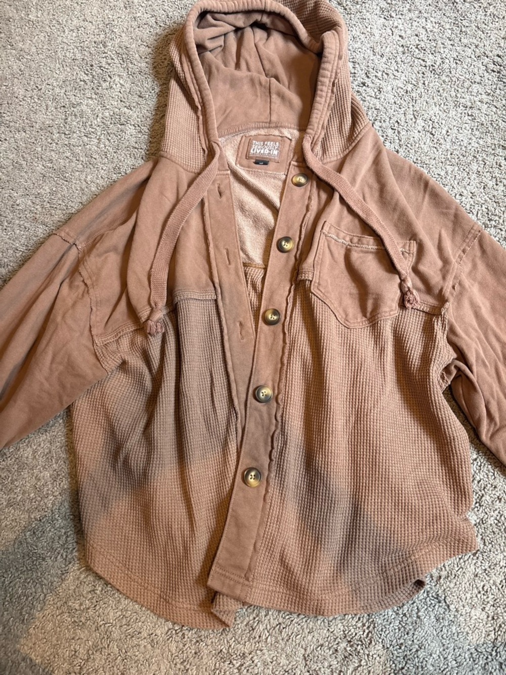American Eagle Outfitters Rust Brown Utility Hoodie Jacket